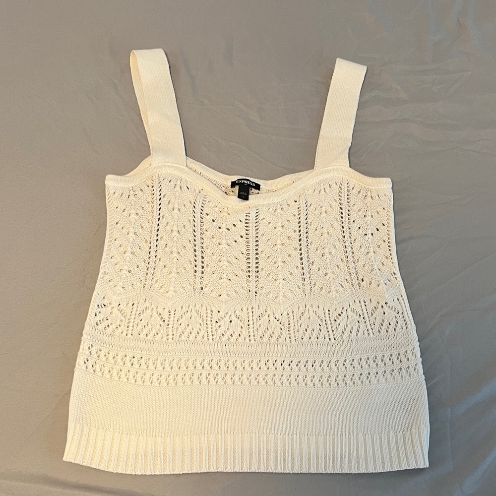 Express Cream Knit Tank Top